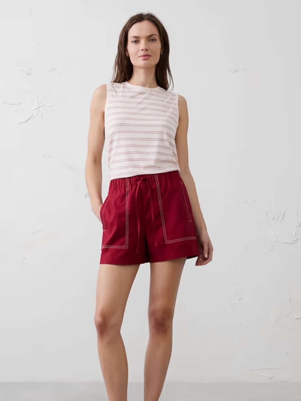 Banana Republic Factory Burgundy Drawstring Utility Shorts